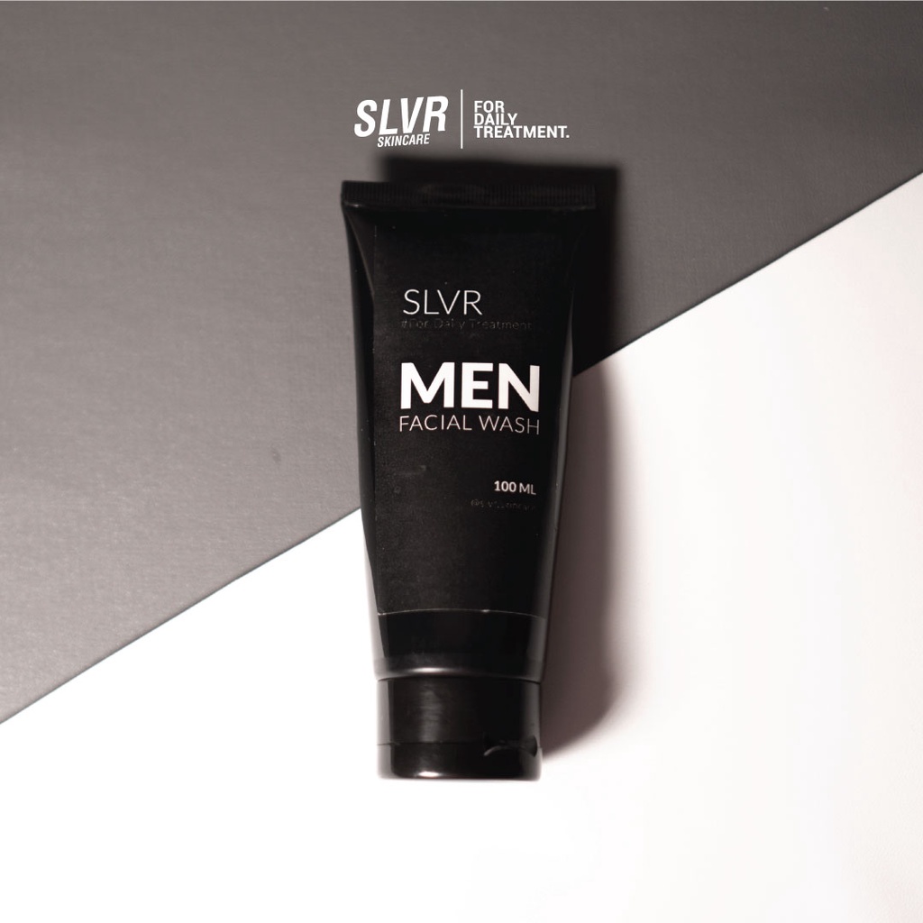 Skincare SLVR Facial Wash Men series | Promo termurah skincare pria untuk kulit kering
