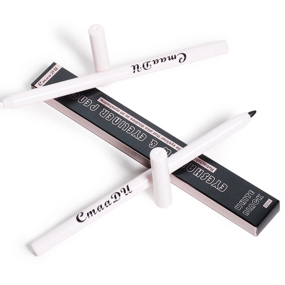 Idh6H1t--CMAADU EYESHADOW & EYELINER PENCIL Pensil Matte 2pcs Pencil 2 Warna Hitam & Putih Waterproo