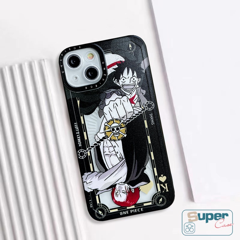 Soft Case TPU Motif Kartun Luffy One Piece Untuk IPhone 7 8 Plus X XS MAX XR 11 12 13 14 Pro MAX 7 8 6 6S 14 Plus X 2020