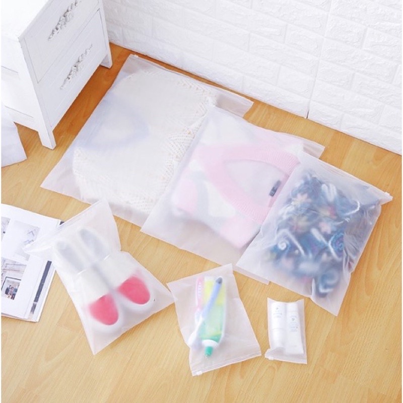 Ziplock Storage Bag Tas Kosmetik Transparan Travel Pouch Serbaguna Organizer Storage Bag / Zipper Travel Bag