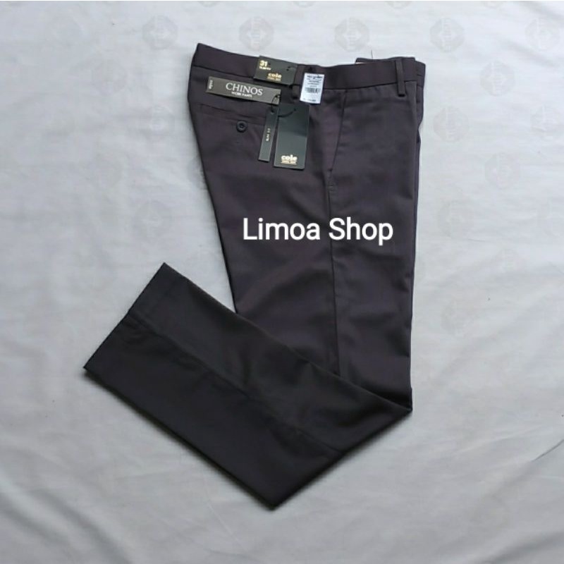 Celana Chino Formal COLE Slimfit Abu Gelap Non Stretch CL 11