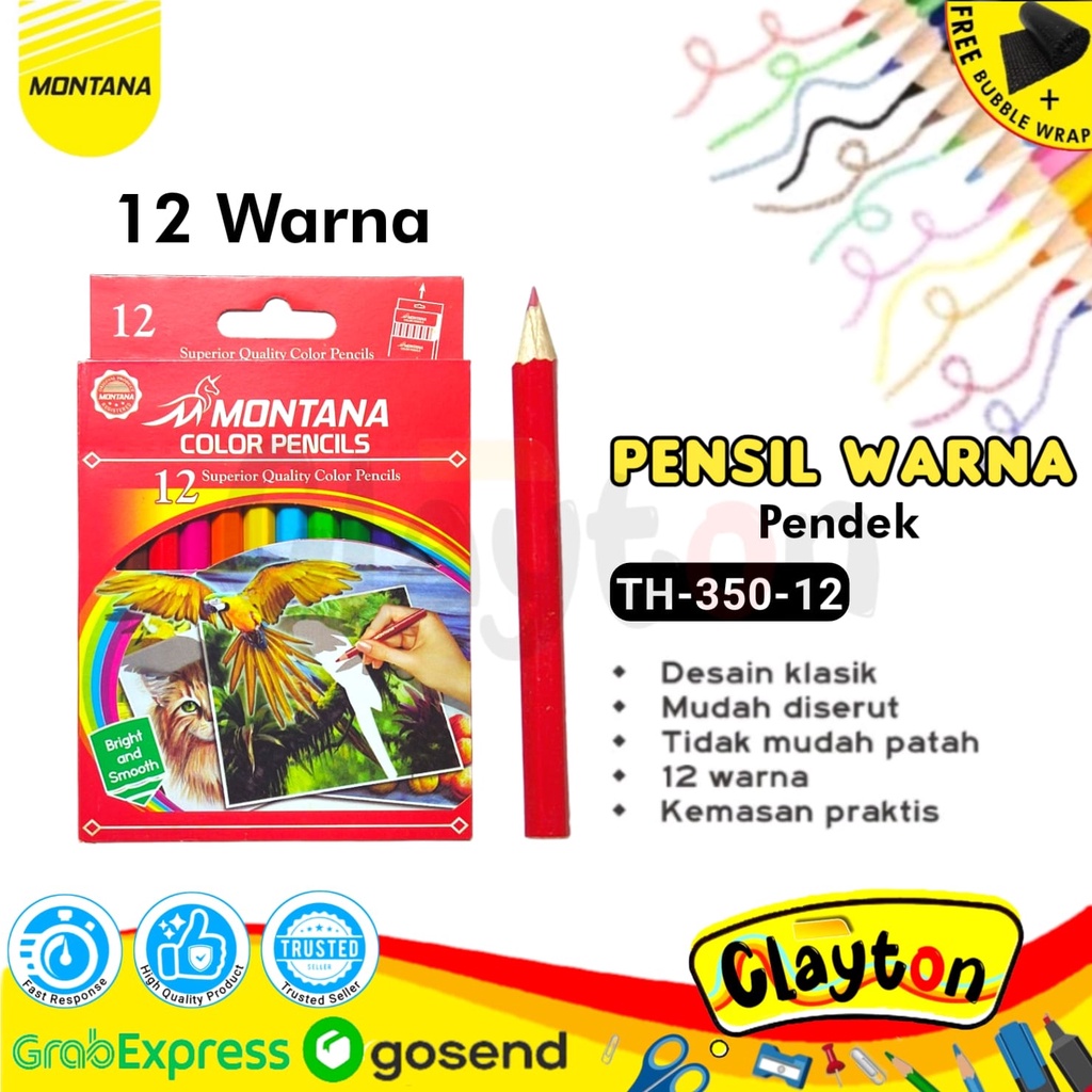 Pencil / Pensil Warna Montana 12 Warna Pendek / Montana Colour Pencil TH-350-12