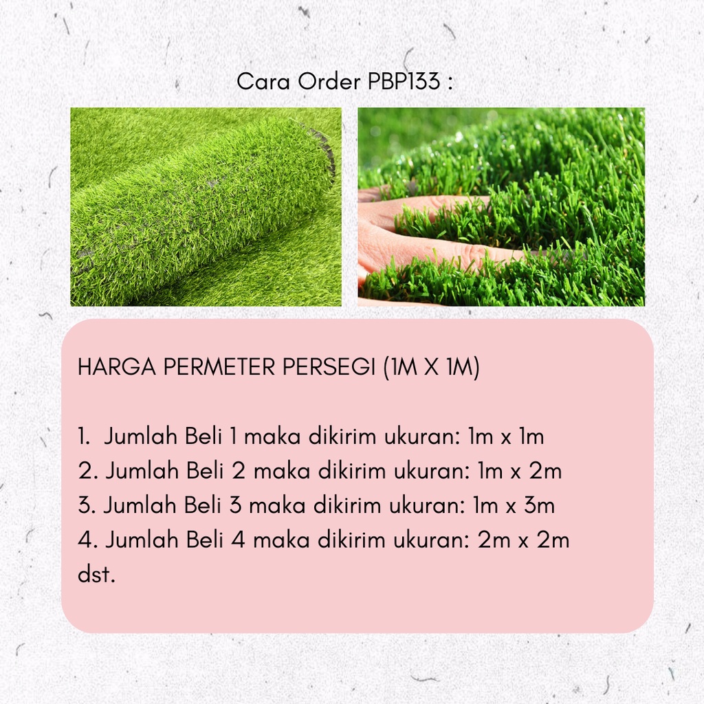 AND / COD / Rumput Sintetis Tipe Swiss 1m x 1m Dekorasi Taman Rumput Palsu Plastik Outdoor Artificial PBP133