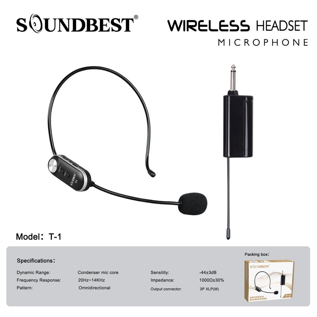 Mic Wireless Headset Soundbest T 1 Original T1 Bando Single