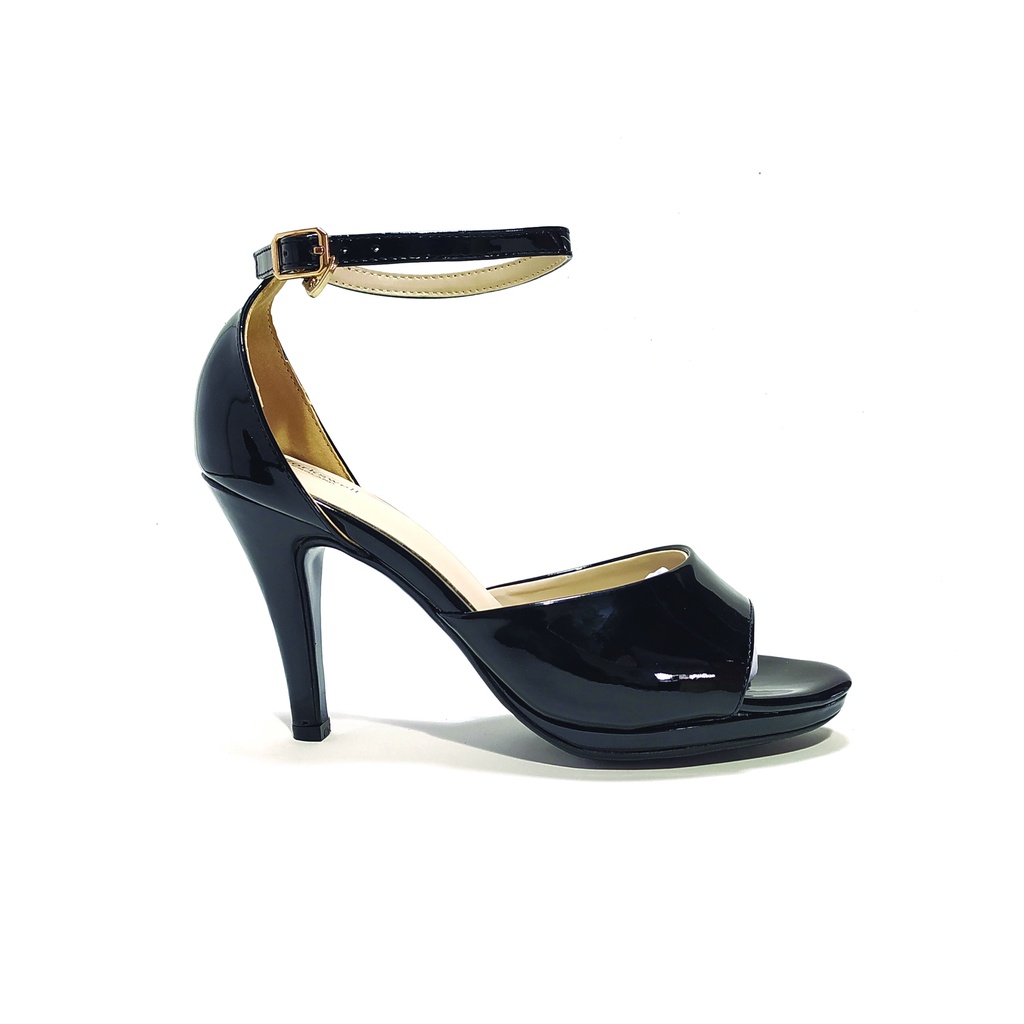 Workswell Sandal  Wanita High Heels 9cm Hitam Glosi Kode OT4