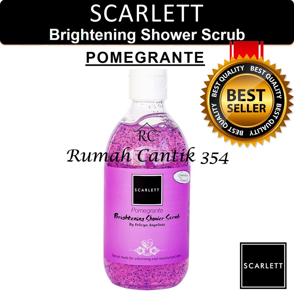 Scarlett Whitening Shower Scrub Pomegrante Pomegranate 300ml Rumah Cantik 354 Body Soap Sabun Cair Perawatan kulit Tubuh