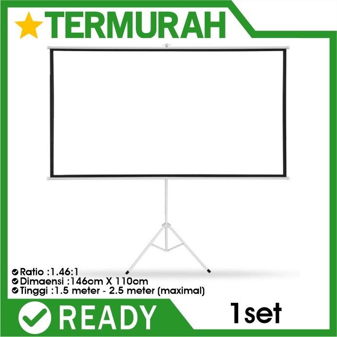 Tripod Screen Projector Layar Proyektor 70" projektor proyektor