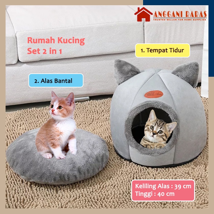 Kasur Tidur Tenda Alas Kucing Tempat Mainan Kucing Bulu Rasfur Tebal Size XL