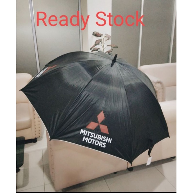 Ready Stock MITSUBISHI Payung Golf Besar Premium Logo Empat Sisi