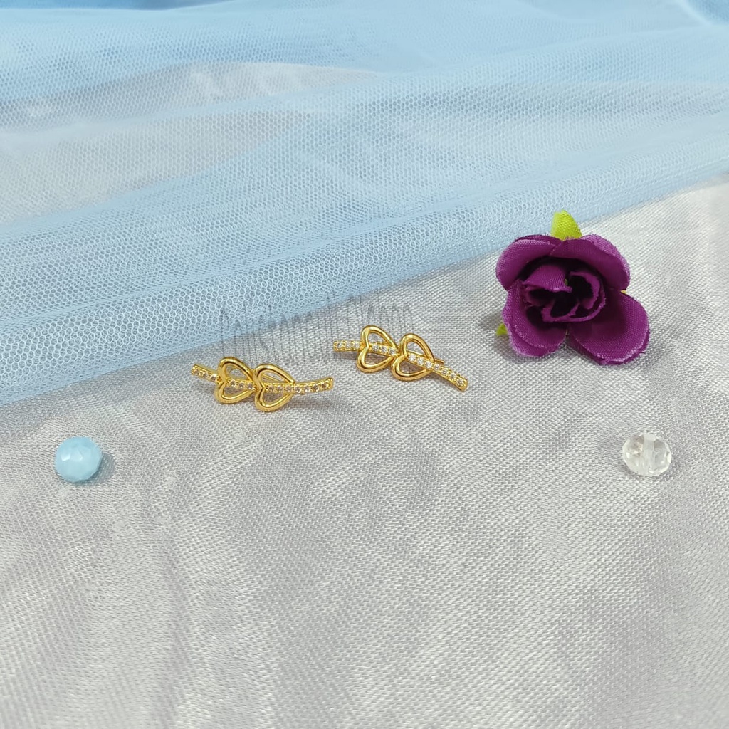 ANTING JALAR PERMATA WANITA DIAMOND PERHIASAN EMAS KOREA ANTI KARAT DAN ANTI LUNTUR