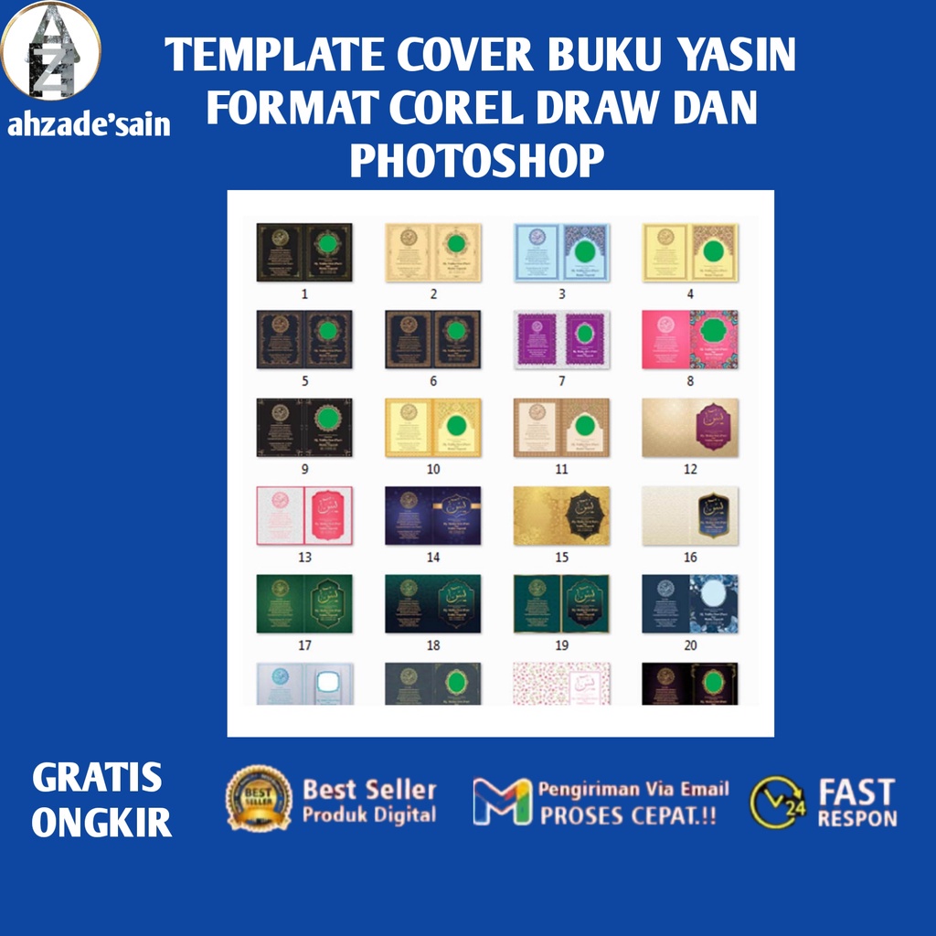 Template Cover buku Yasin CDR + PSD Premium Editable