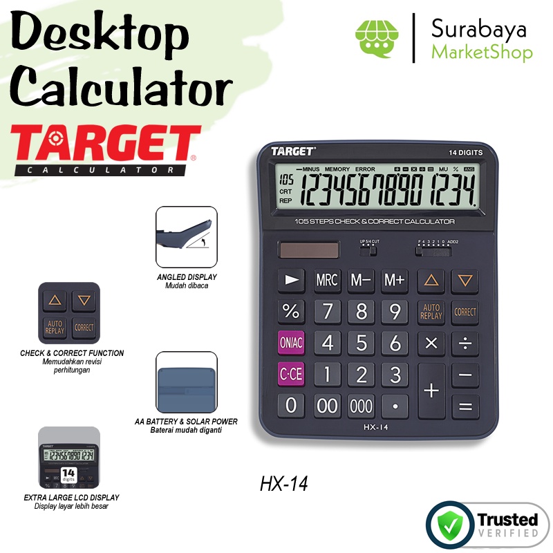 Jual Kalkulator Target HX14 / Desktop Calculator 14 Digit (1pcs) Shopee Indonesia