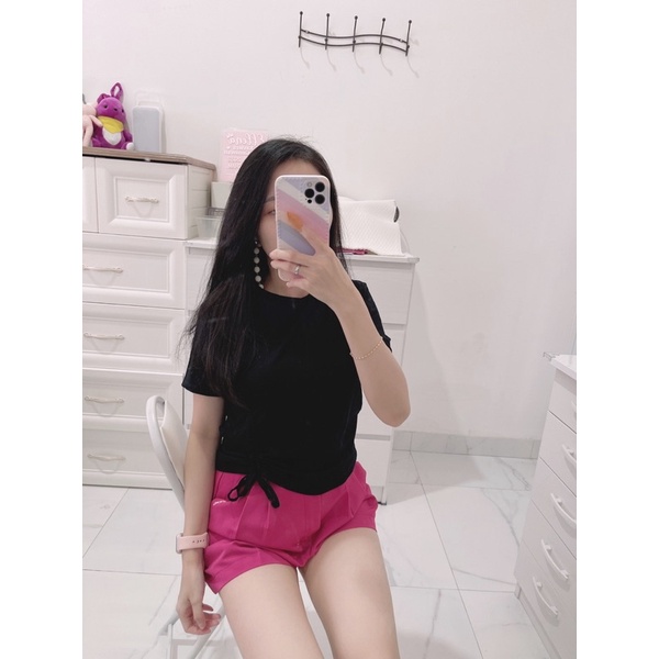 Atasan polos serut samping | croptop serut samping wanita | atasan fashion korean wanita | aquarius boutique89