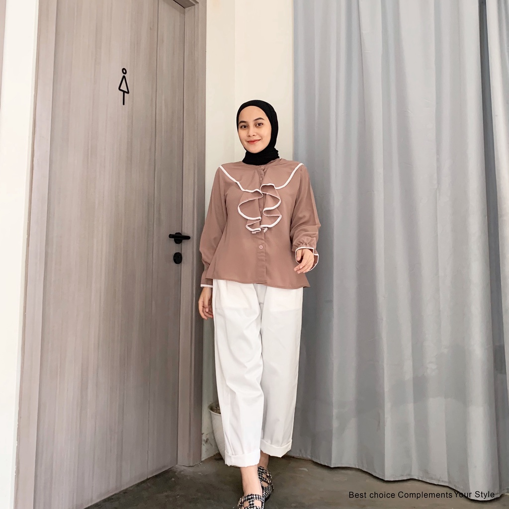 Rosaline Blouse Basic Atasan Wanita by Mahyra