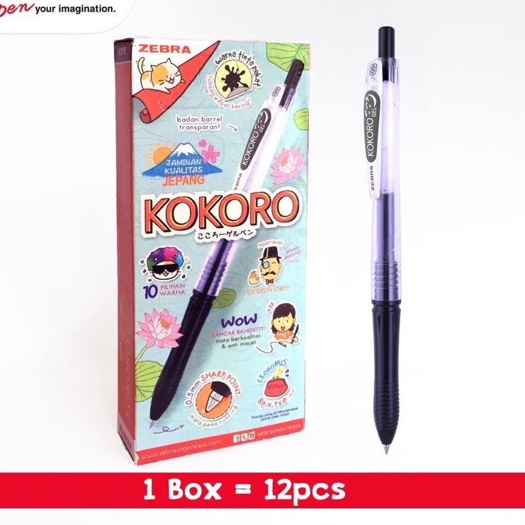 

Top Shipment Pen Zebra Kokoro 0.5 Black ( 1 Lusin ) / Pulpen Kokoro warna hitam 1 pack isi 12 pcs