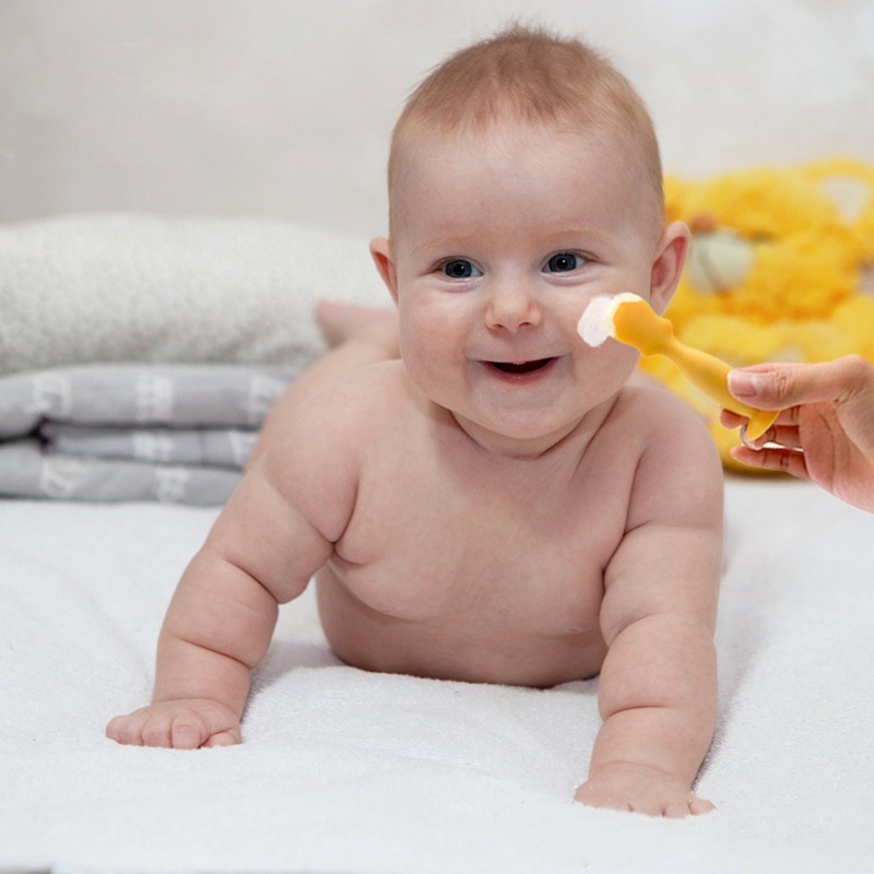 Mary Diaper Cream Sikat Silikon Lembut Dengan Alas Hisap &amp; Higienis Penggunaan Rumah Tangga Spatula Krim Popok Bayi Dengan Alas Hisap