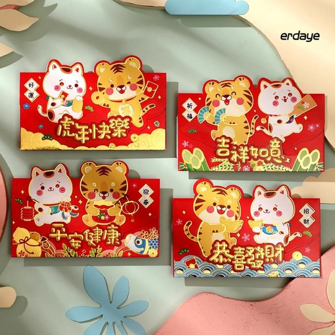 

AJ805 Edyxn-4 Pcs Set Amplop Angpao TahunCina Imlek 2022 Warna Merah