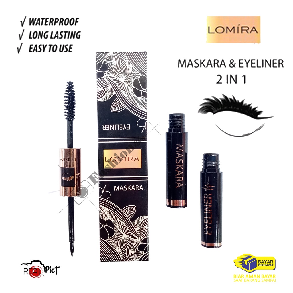 LOMIRA MASKARA & EYELINER 2 in 1 / Maskara + Eyeliner 2in1 LOMIRA Terdaftar BPOM / 2 in 1 Mascara & 