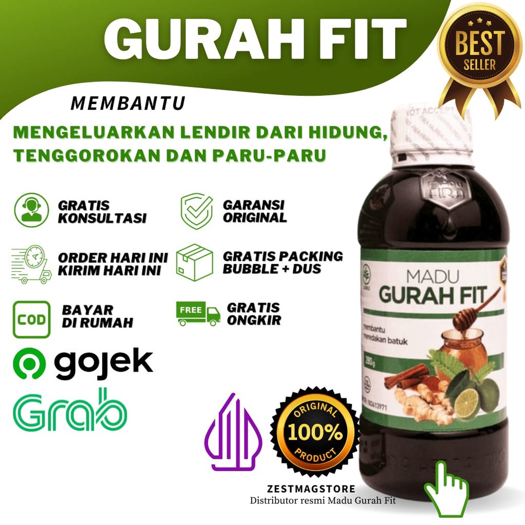 BEST SELLER MADU GURAH FIT ORI GURAHFIT ASLI HERBAL UNTUK MENGELUARKAN LENDIR DI PARU PARU DAN TENGGOROKAN