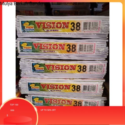 

Buku tulis Vision 38 lembar dijual 10 pcs/1 pak dan dijual 4 pcs buku tulis