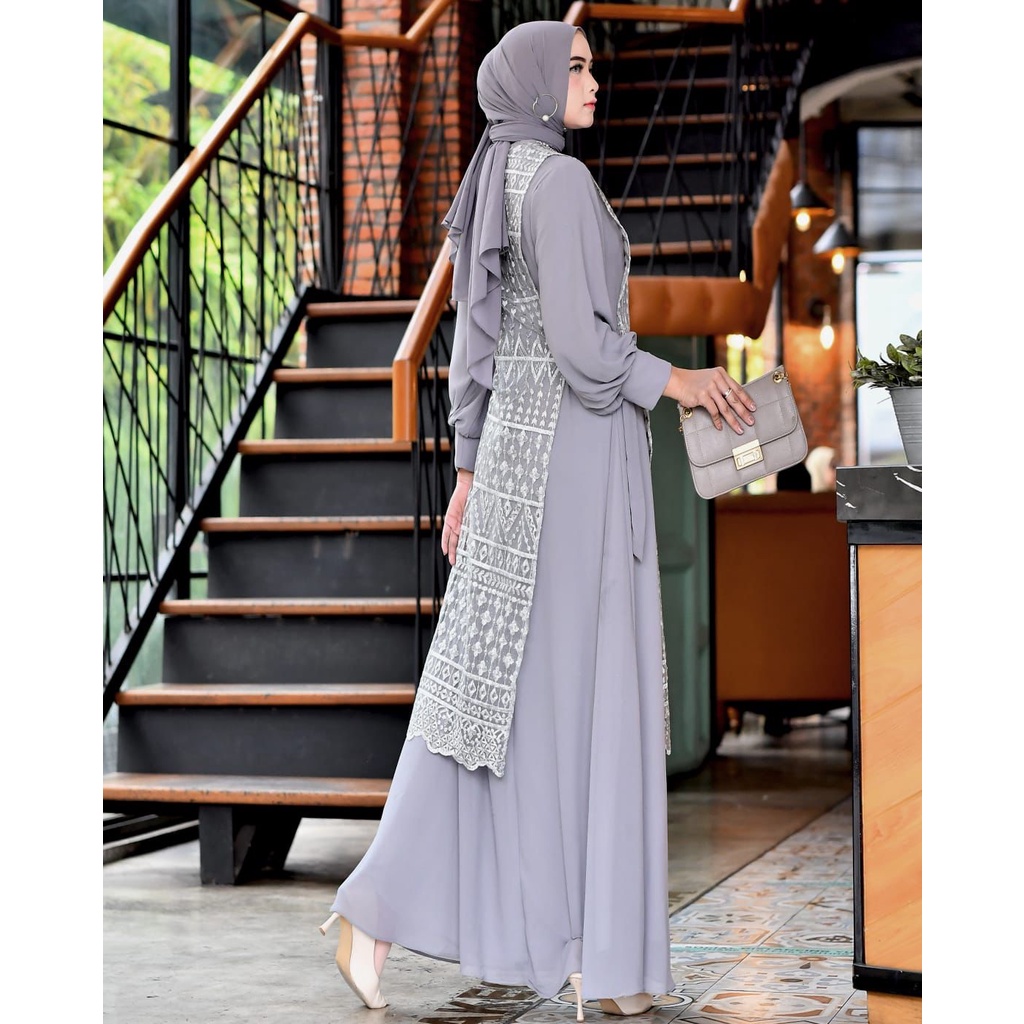 Permata Olshop / Gamis Rompi Tiara NK / Kebaya Modern / Kebaya Gamis Pesta Mewah / Gamis Kondangan