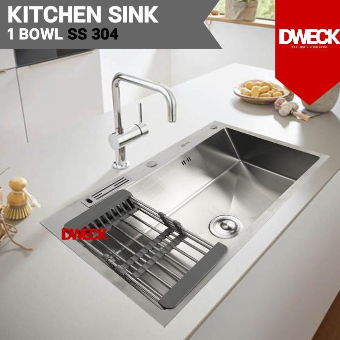 Kitchen Sink 1 Bowl Besar Lengkap / Cucian Piring Stainless 304 Besar