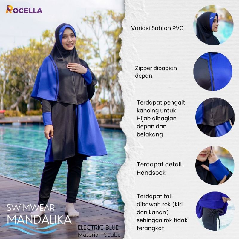 swimwear mandalika rocella baju renang muslimah syari
