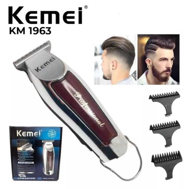 Kemei KM-9163 Alat Cukur Rambut Elektrik Hair Clipper 3in1 Untuk Cukur Rambut Kumis Jenggot Dan Brewok