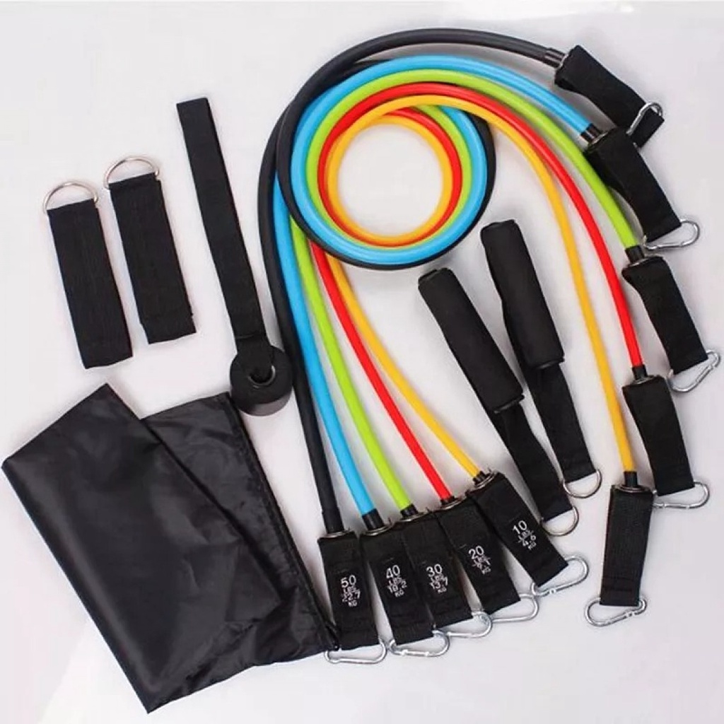 Set Tali Fitnes Gym 11 in 1 Stretching Resistance Band