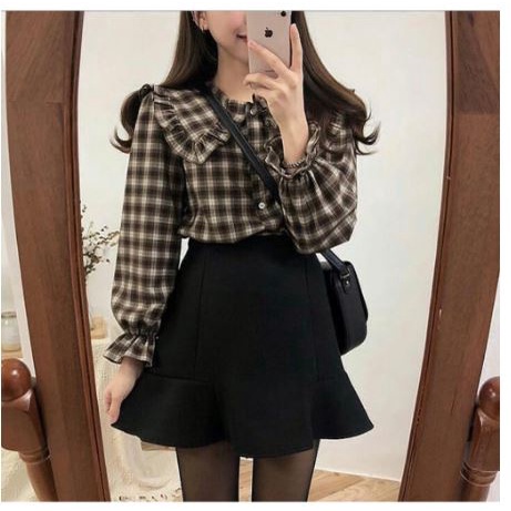 RX FASHION - KEMEJA MIZU TARTAN / KEMEJA GINGHAM / KEMEJA QUEEN / RUFFLE DOSAN CC