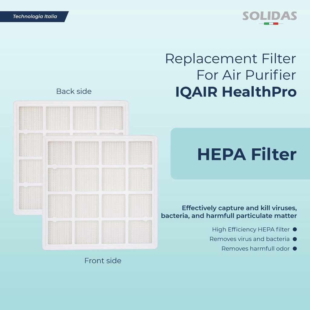 Solidas - Replacement Filter Air Purifier IQAIR HealthPRO (PreMax F8) / HEPA