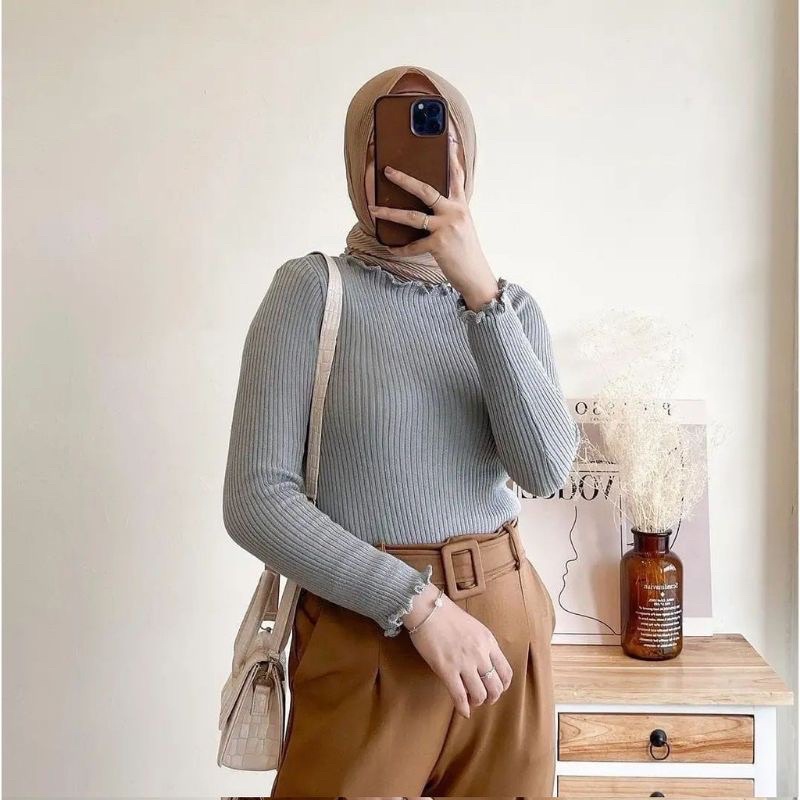 DAISY CURLY KNIT //INNER RAJUT WANITA|| KRWIL TUTLENECK KNIT