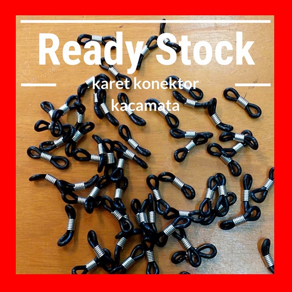 konektor karet kacamata / 1 pasang karet kalung kacamata warna hitam ready stok