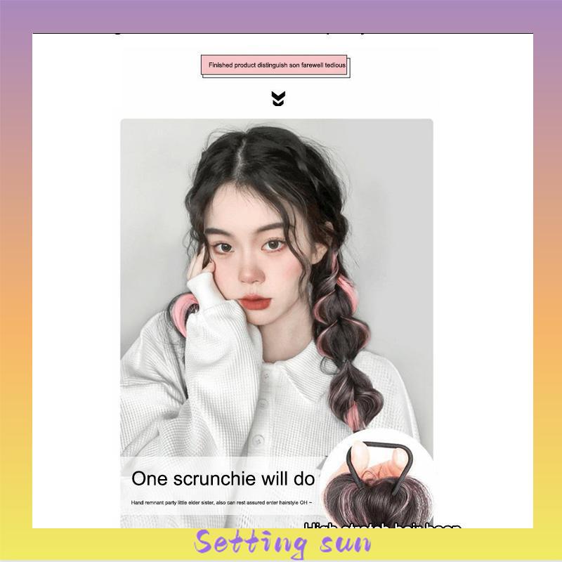 Ekor Kuda Poni Ganda Tinggi Wanita  Sorot Lantern Puff  Kepang Twist  Kepang Wig Tali TN