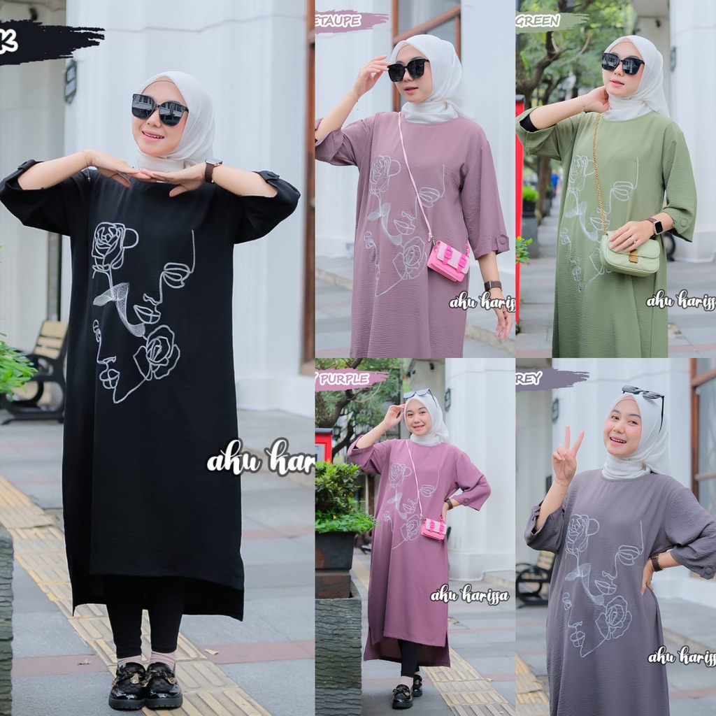 MIDI CLOTH MIAW ROSE AKU KARISSA NEW ARRIVAL cringkel premium BAJU HOMEDRESS STREET STYLE CASUAL LUX KRINGKEL MOTIF CAT KUCING MAWAR