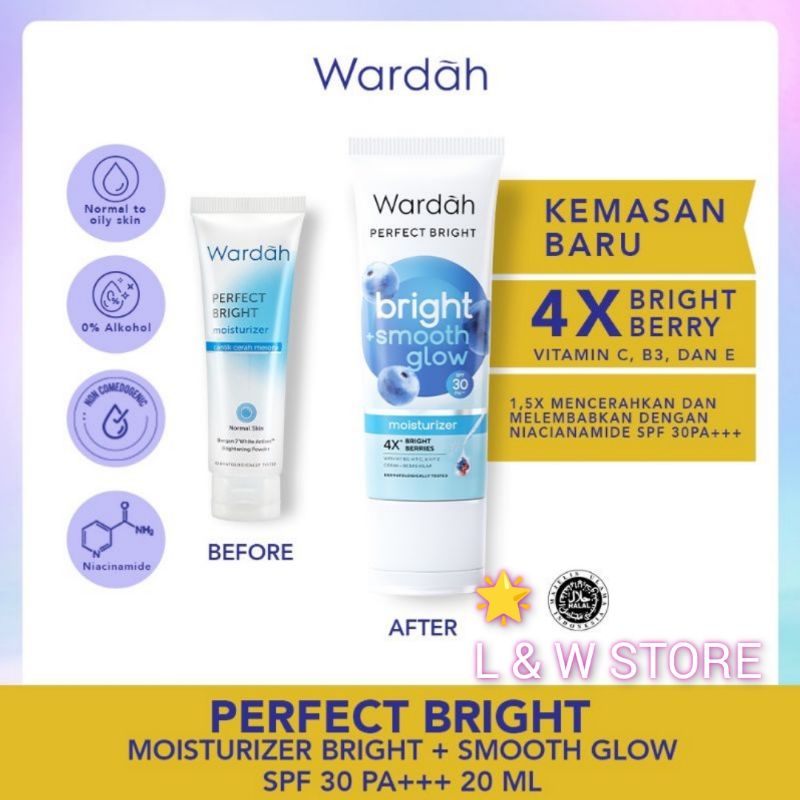 Wardah Perfect Bright Lightening Moisturizer Smoothing spf 30 Pa+++