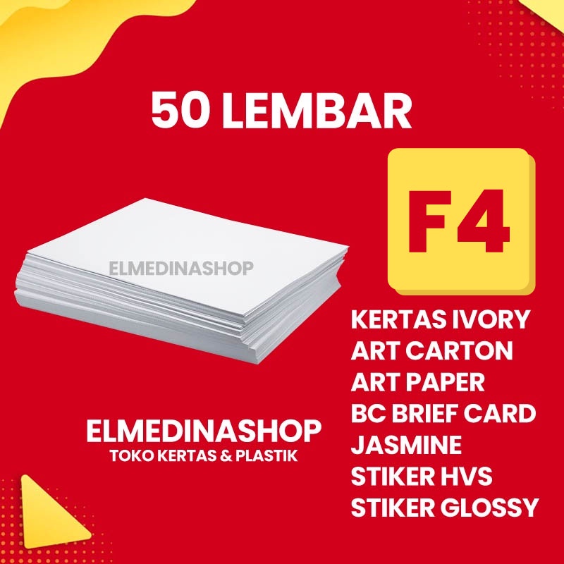 

50 Lembar Kertas Ivory Linen Jepang Art Carton Art Paper BC Brief Card Jasmine Stiker HVS Glossy Ukuran F4 Tebal 85 100 120 150 200 210 230 260 GSM