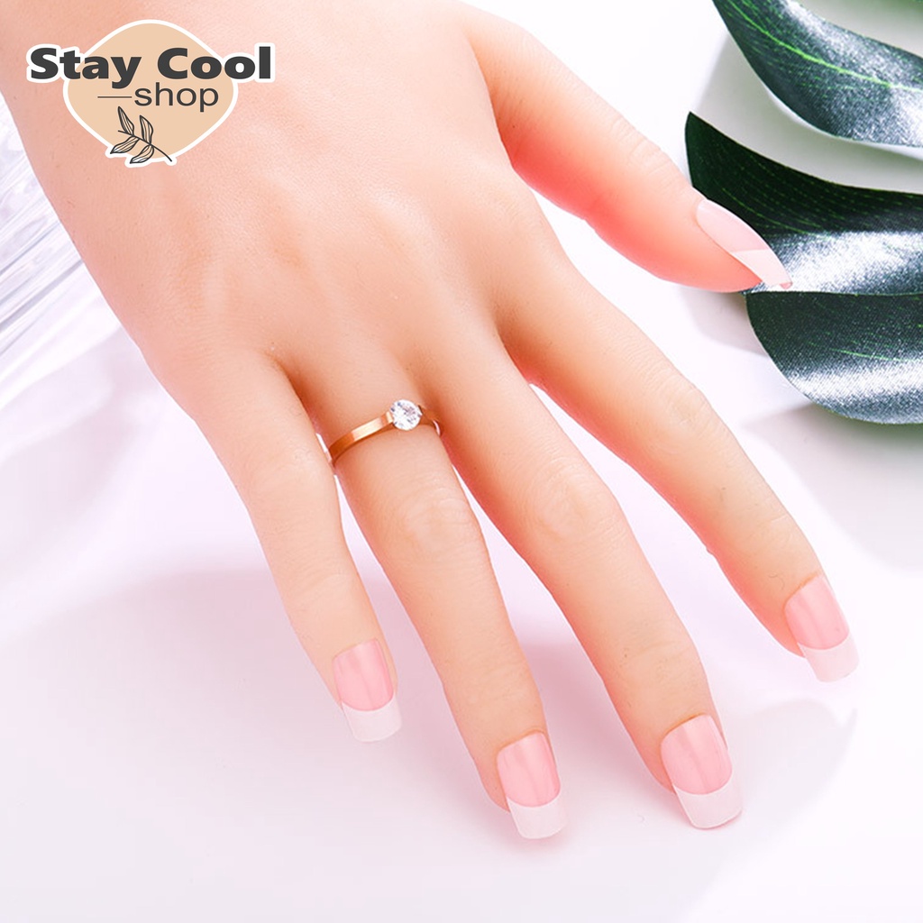 Cincin PERMATA Titanium Perhiasan Fashion Wanita Korea / Cincin 100% Titanium Permata Anti Karat dan