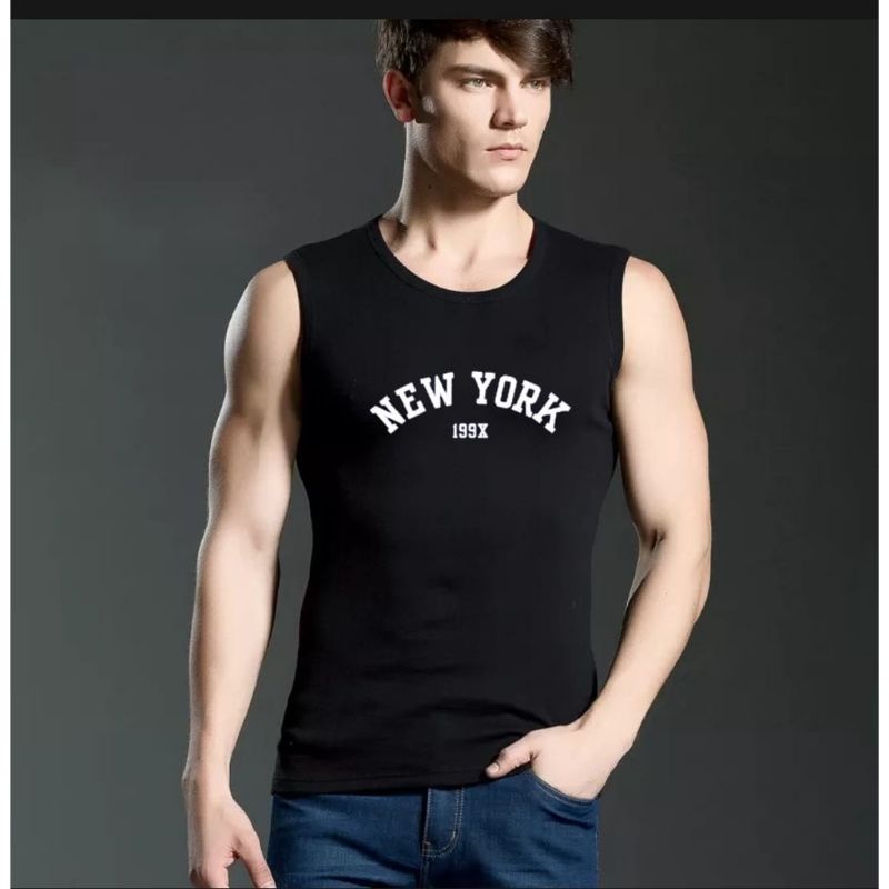 Singlet Pria keren-Baju tanpa Lengan _kaos Dalam pria/Kaos NEW YORK