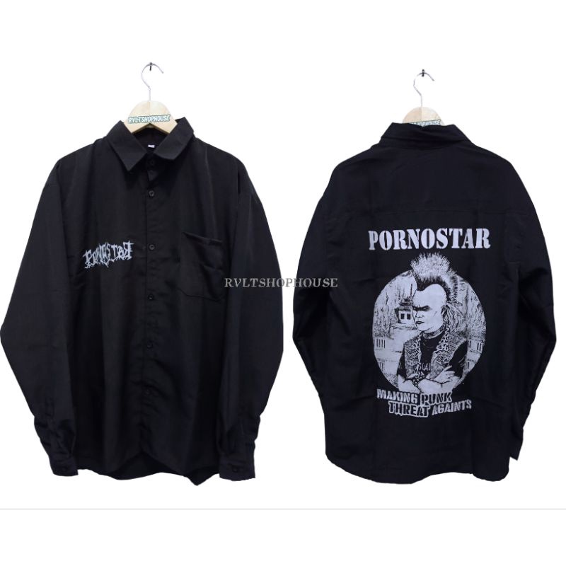 Kemeja Band Punk Pornostar / Kemeja Punk Kemeja Distro Kemeja Pria