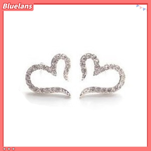 Anting Stud Kristal Berlian Imitasi Bentuk Hati Untuk Wanita