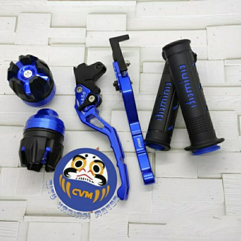 Grip Domino + jalu AS roda +Handle Sisik Cnc beat karbu Vario karbu scoopy vario 125 150 city jaya v