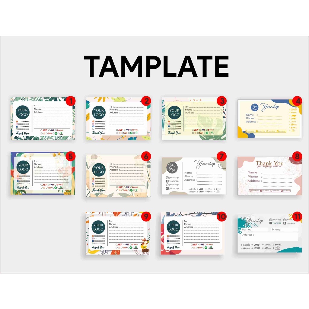 Sticker label pengiriman online shop custom free desain