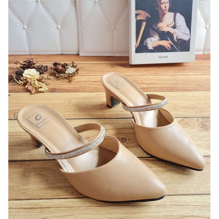 ABBUSHOES AG 16 bapau mules permata import 5cm