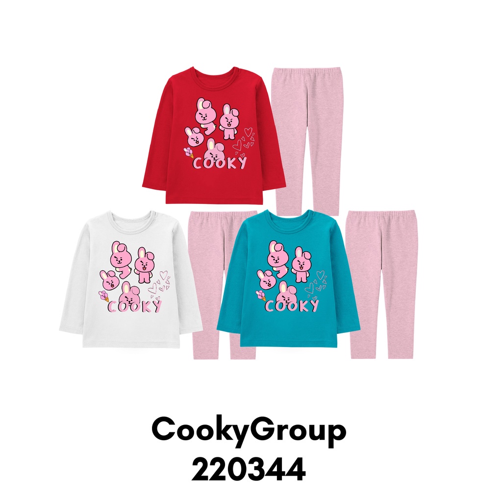 Piyama BTSeries Cute Cooky Ready Untuk Anak Usia 2-8 Tahun Bahan Katun Combed 30s