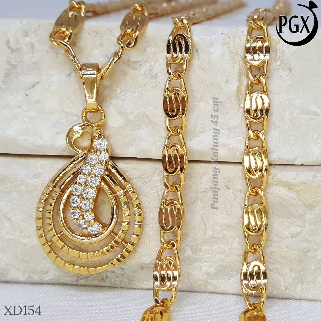 PGX Kalung Wanita Xuping Aksesoris Fashion Perhiasan Lapis Emas XD154