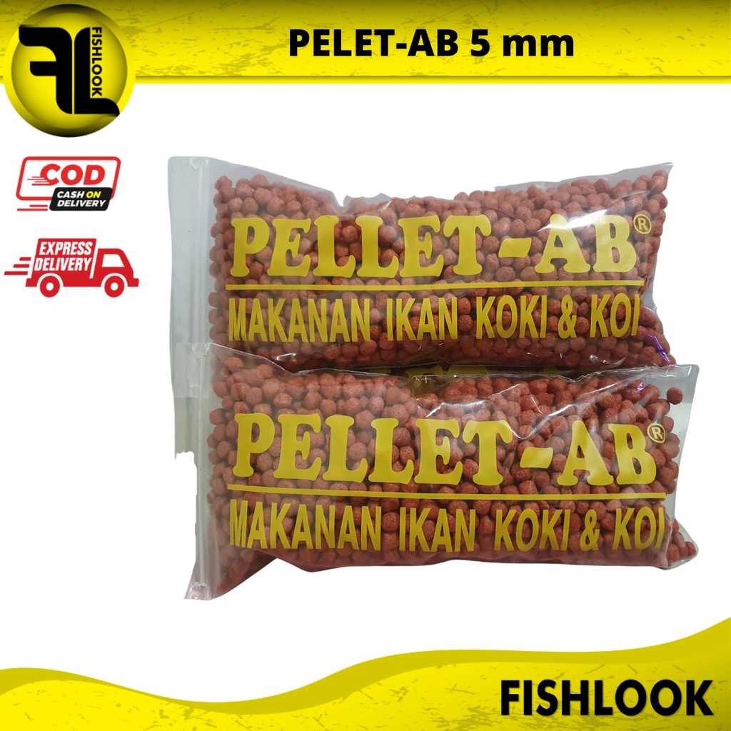 Pellet AB Makanan Ikan Pelet Ikan Koki Koi Lele Warna Merah 5mm Ukuran Pellet-AB