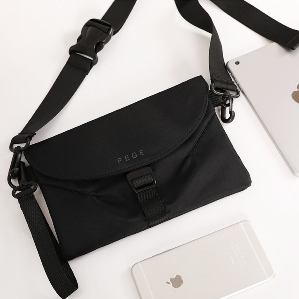 Tas Selempang Bahu Pria PEGE Model Polos Bisa Untuk Pouch Dan Slempang - PG 8847