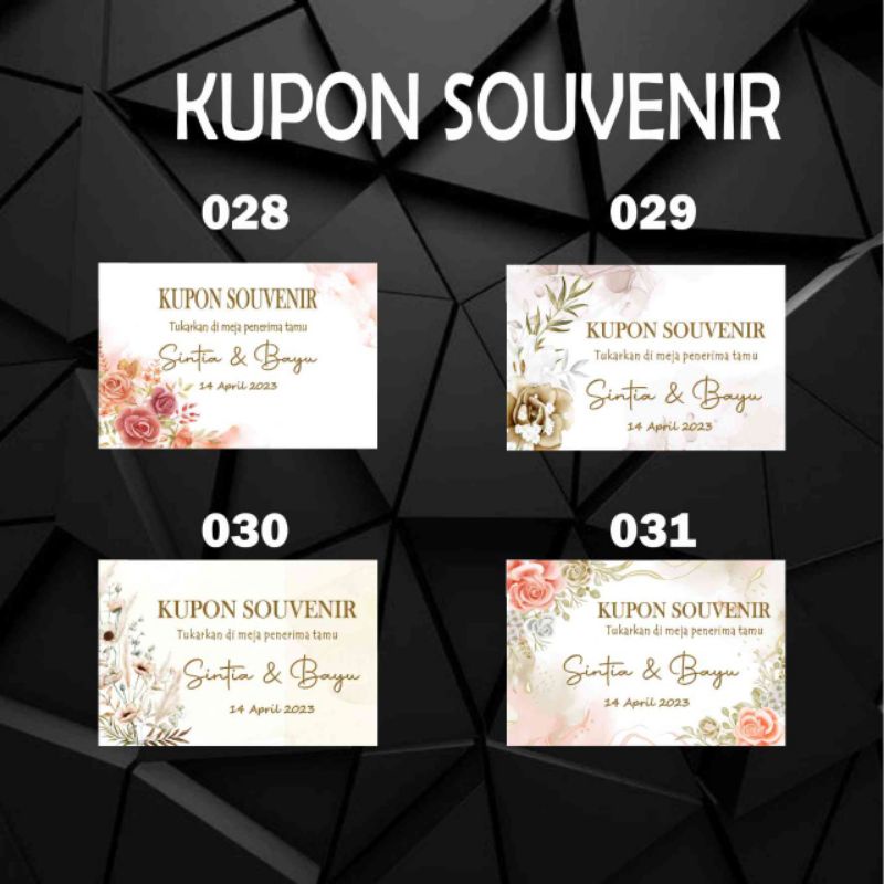 UKURAN 6 X 4 CM KUPON SOUVENIR KUPON MAKAN KUPON HAMPERS VOUCHER SOUVENIR KARTU PENGAMBILAN SOUVENIR