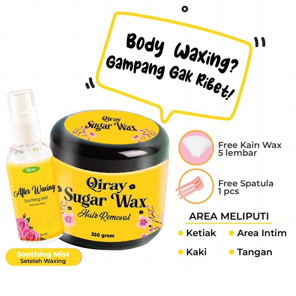 Hope Store - QIRAY SUGAR WAX PAKET PENGHILANG BULU TUBUH (FREE SPRAY SETELAH WAXING)